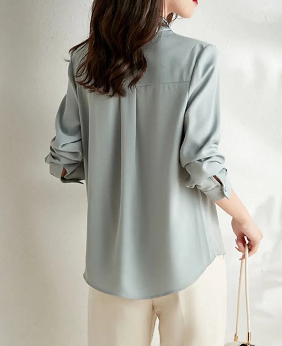 Adelaide - Elegant Bow Chiffon Blouse for Women