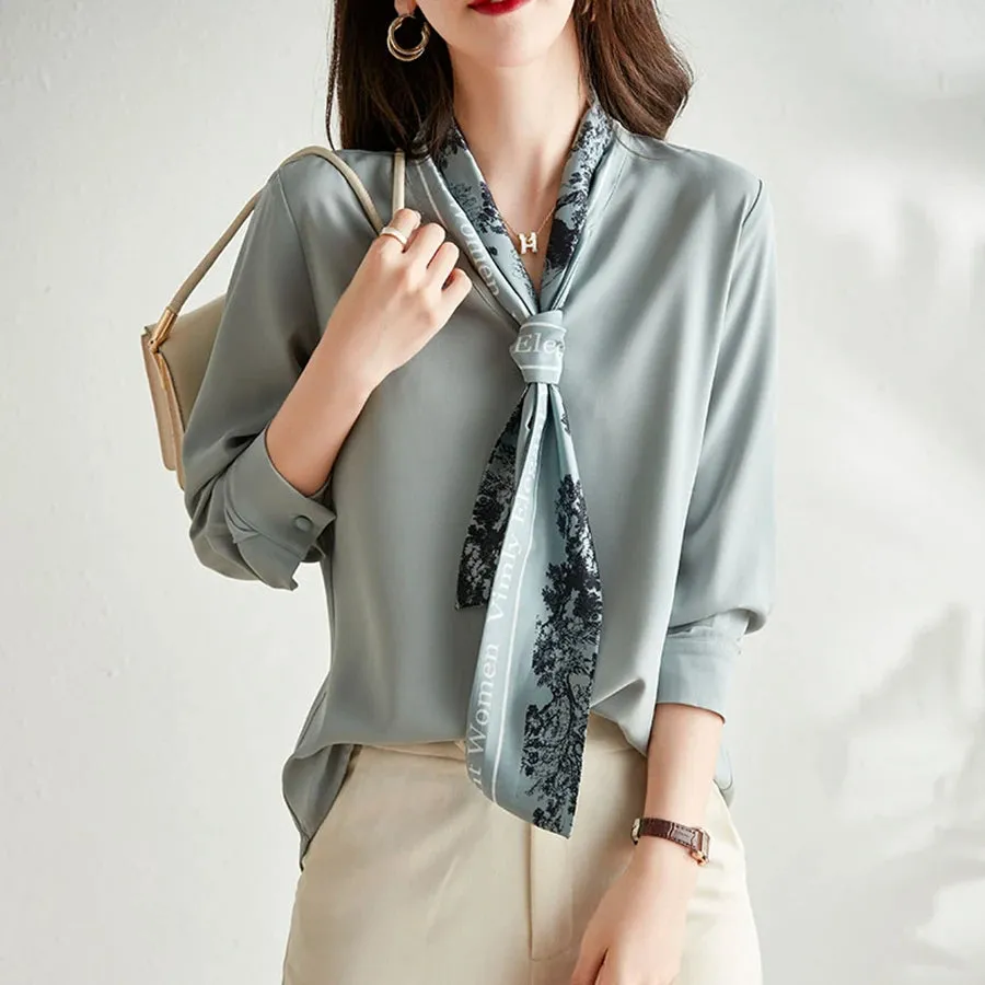 Adelaide - Elegant Bow Chiffon Blouse for Women