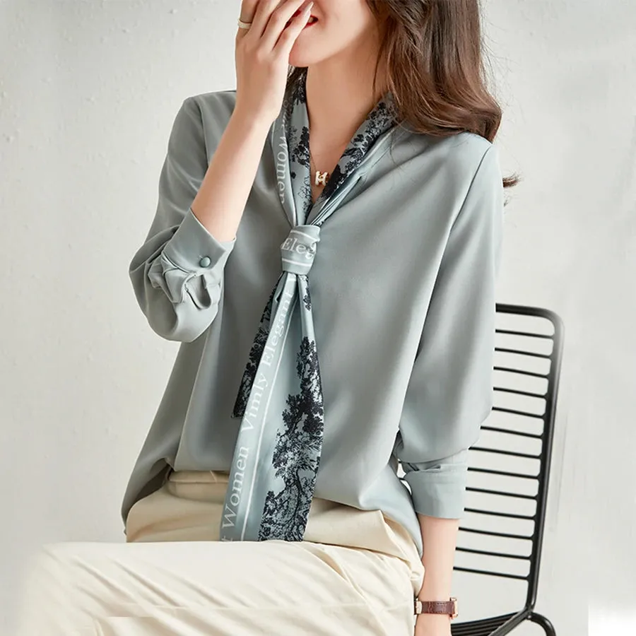 Adelaide - Elegant Bow Chiffon Blouse for Women