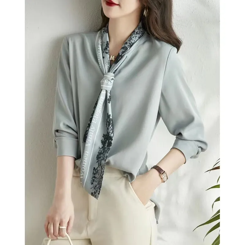 Adelaide - Elegant Bow Chiffon Blouse for Women