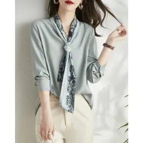 Adelaide - Elegant Bow Chiffon Blouse for Women