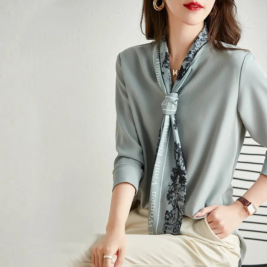 Adelaide - Elegant Bow Chiffon Blouse for Women