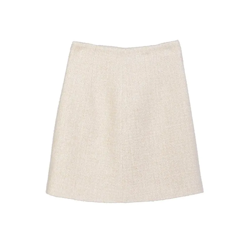 Beige A Line Midi Skirts