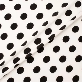 Black Spotted White Pure Silk Crêpe de Chine (A 2.25m Piece)