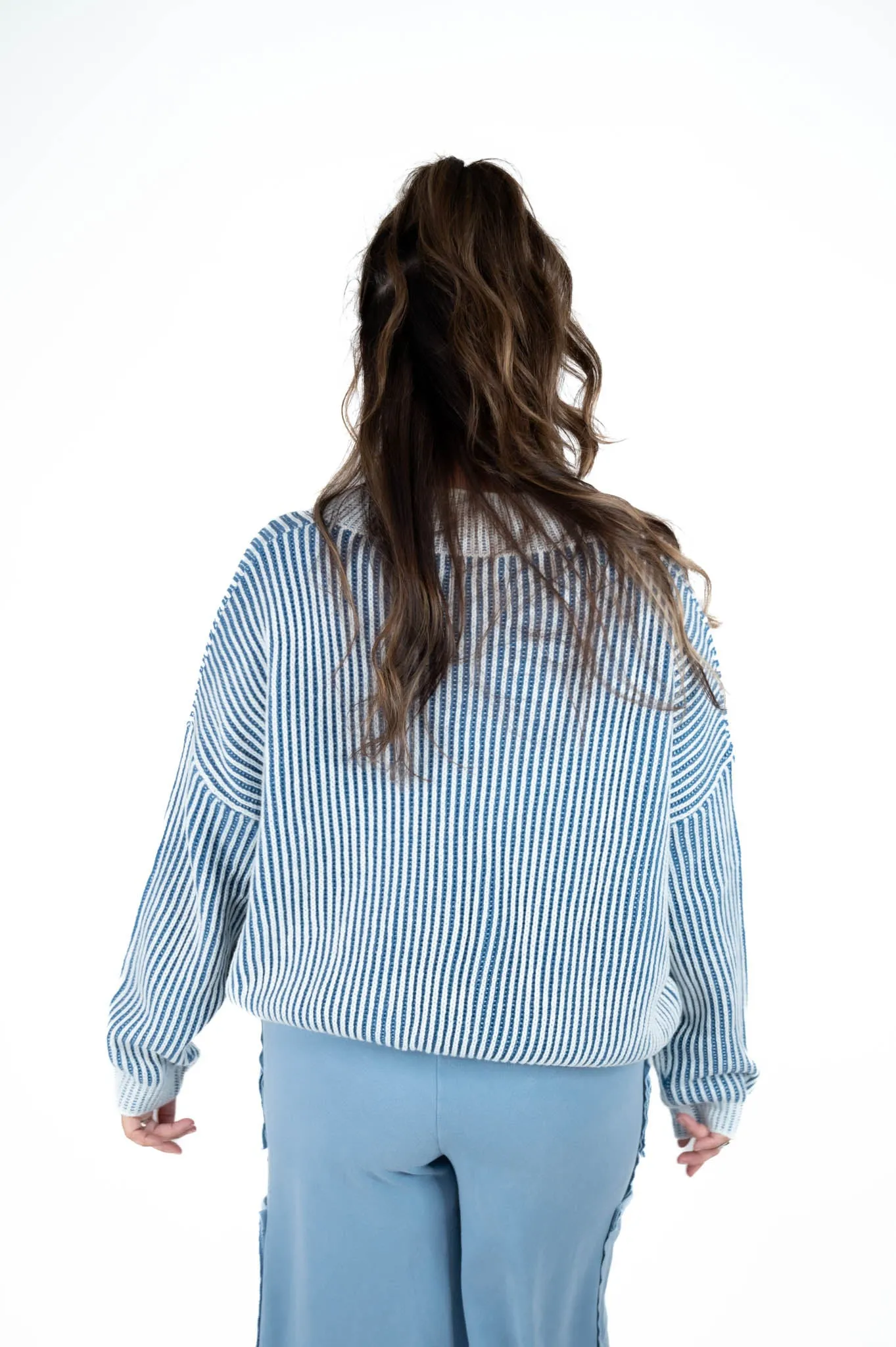 Blue Striped Cozy Sweater