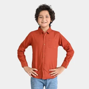 Boys Cotton Casual Shirt F/S Hero-Red