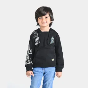 Boys Cotton Terry SweatShirt Boom Wham-Jet Black