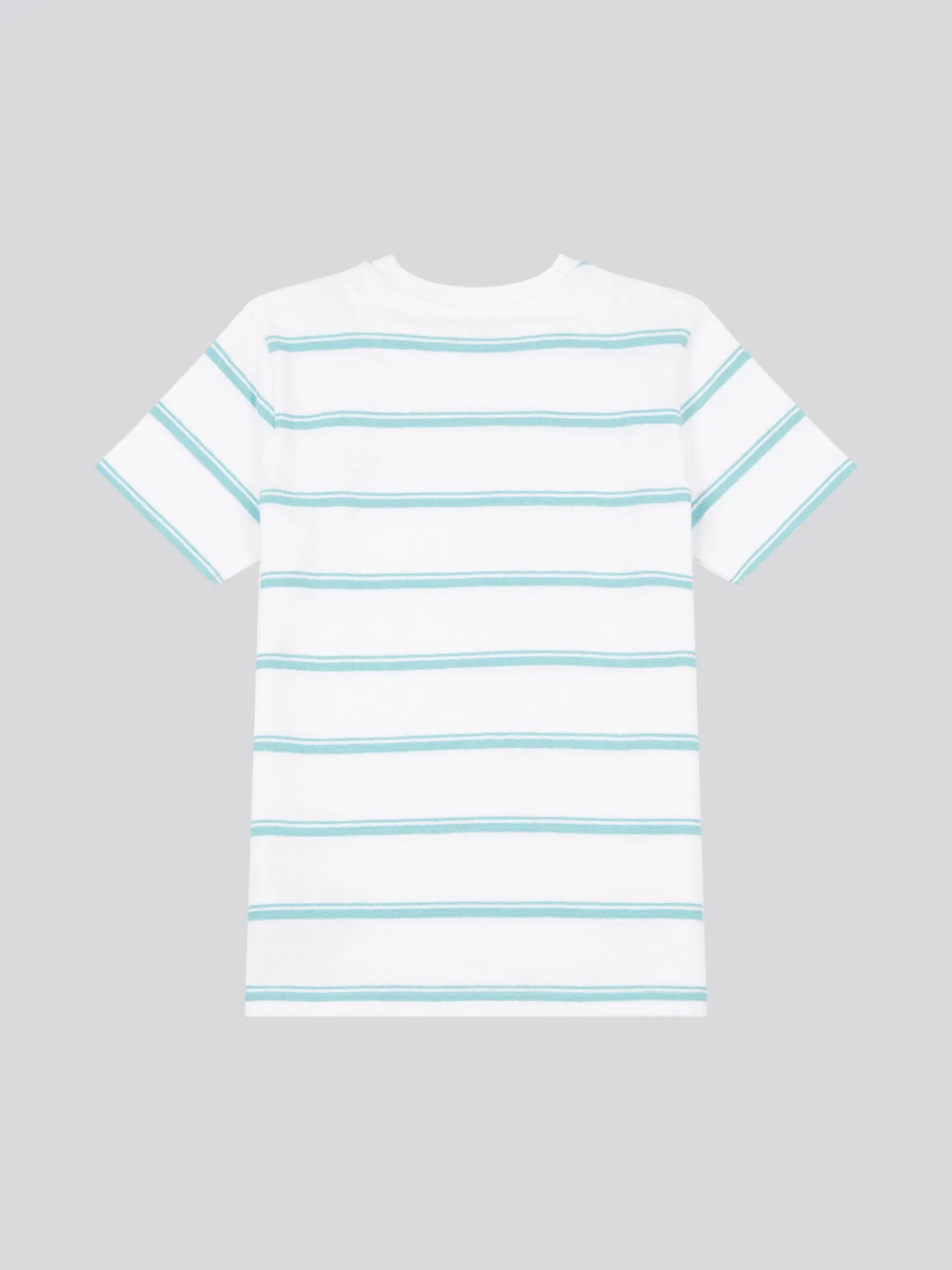 Boys Terry Stripe T-Shirt in Bright White