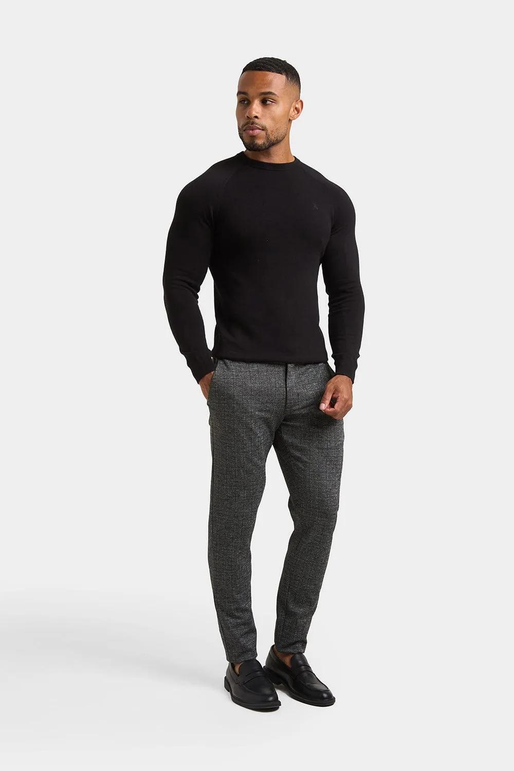 Check Trousers in Black/Grey