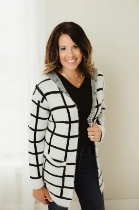 Checker Plaid Cardigan