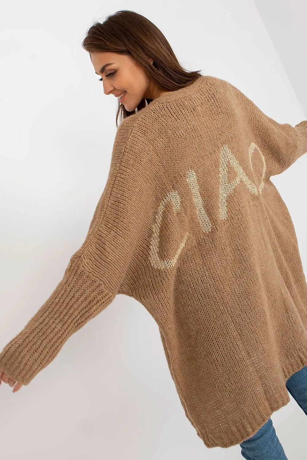 Chic Lettered Knit Cardigan for Effortless Style