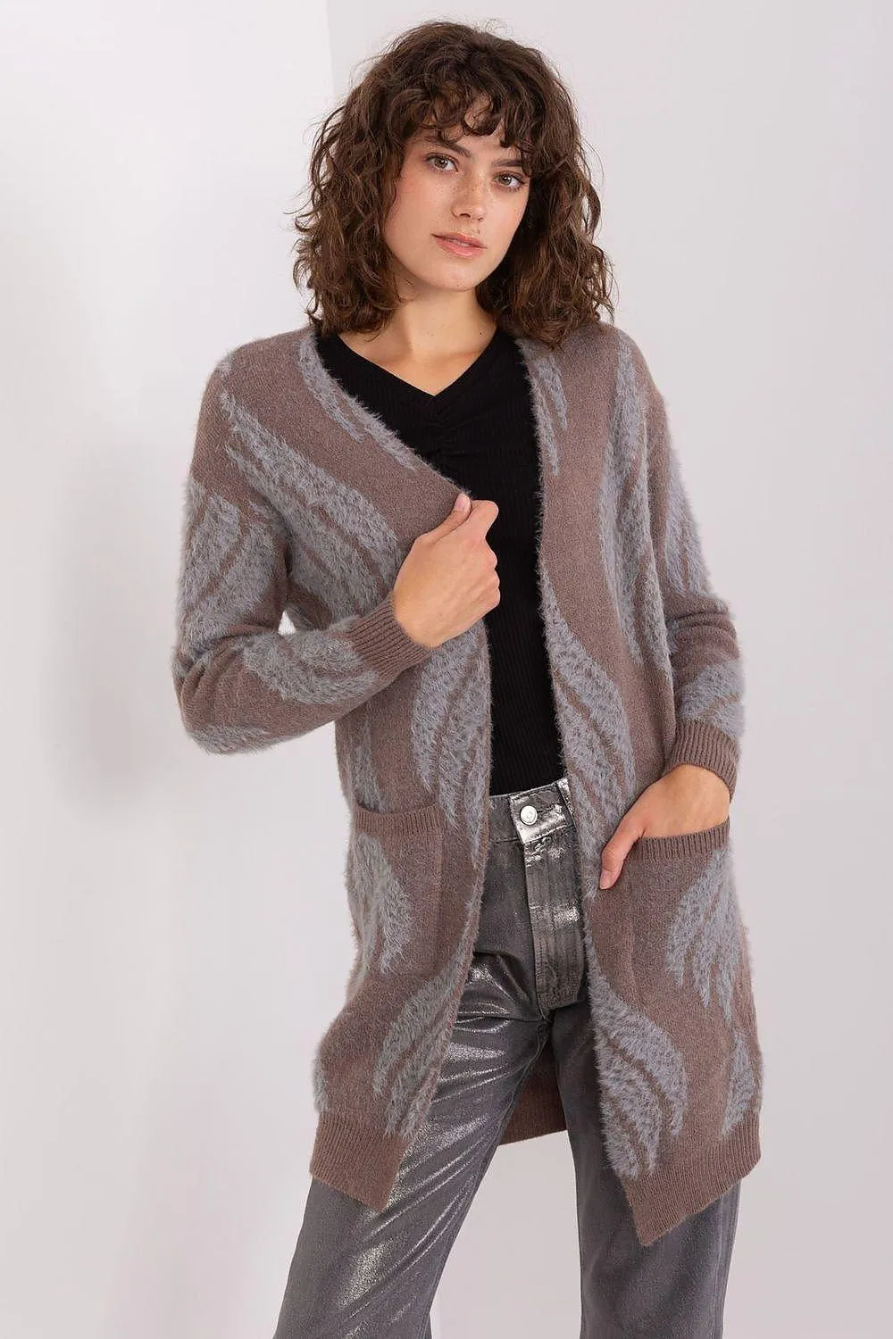 Chic Variegated Long Cardigan with Handy Slip Pockets