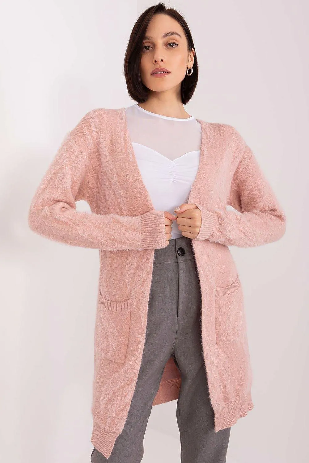 Chic Variegated Long Cardigan with Handy Slip Pockets