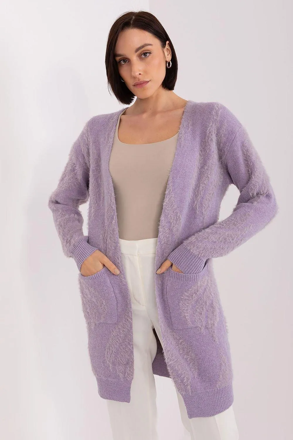 Chic Variegated Long Cardigan with Handy Slip Pockets