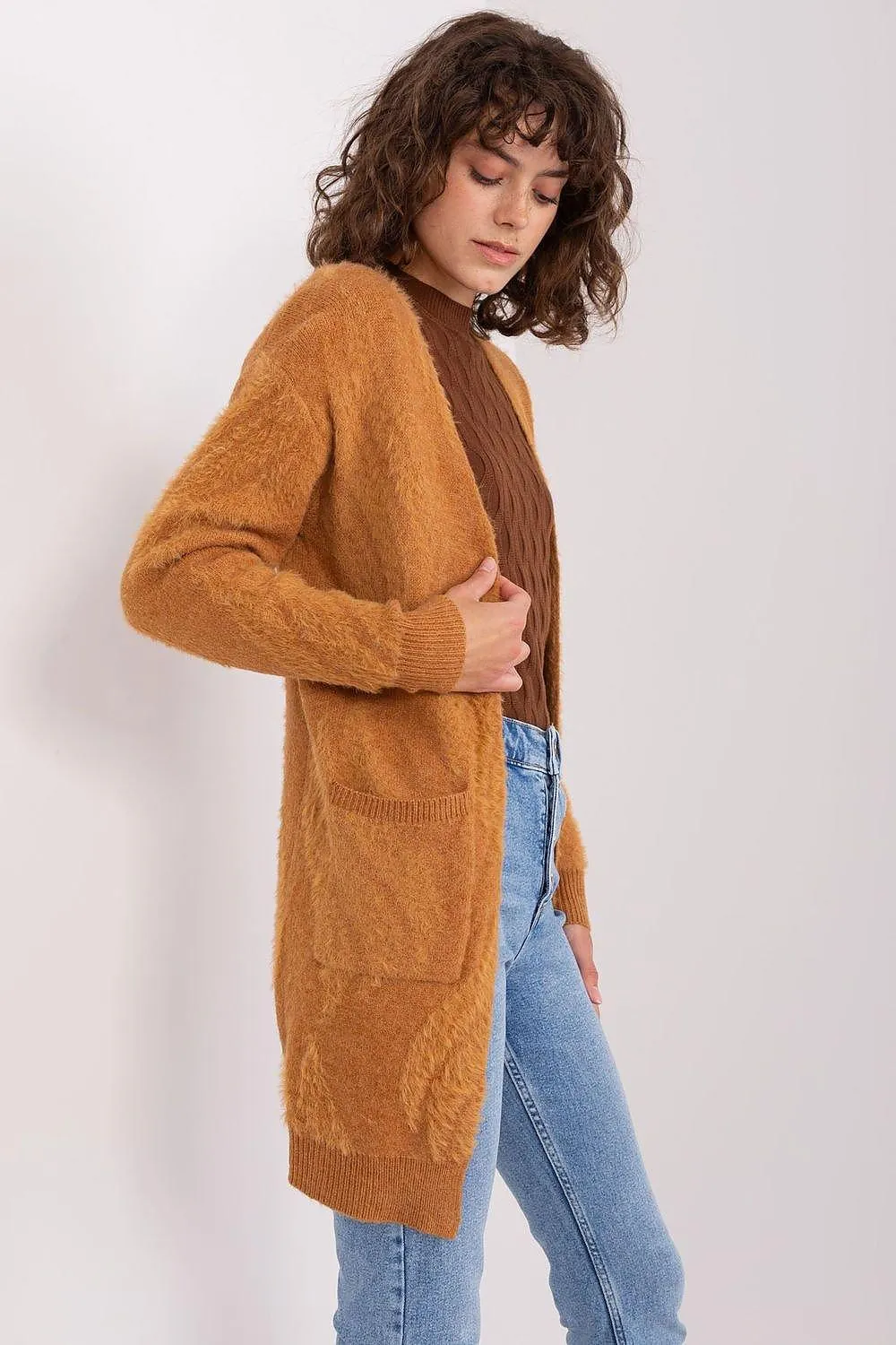 Chic Variegated Long Cardigan with Handy Slip Pockets