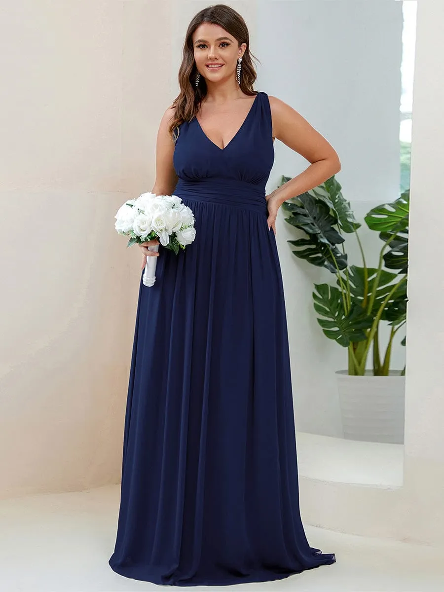 Chiffon Empire Waist Sleeveless Pleated Bridesmaid Dress