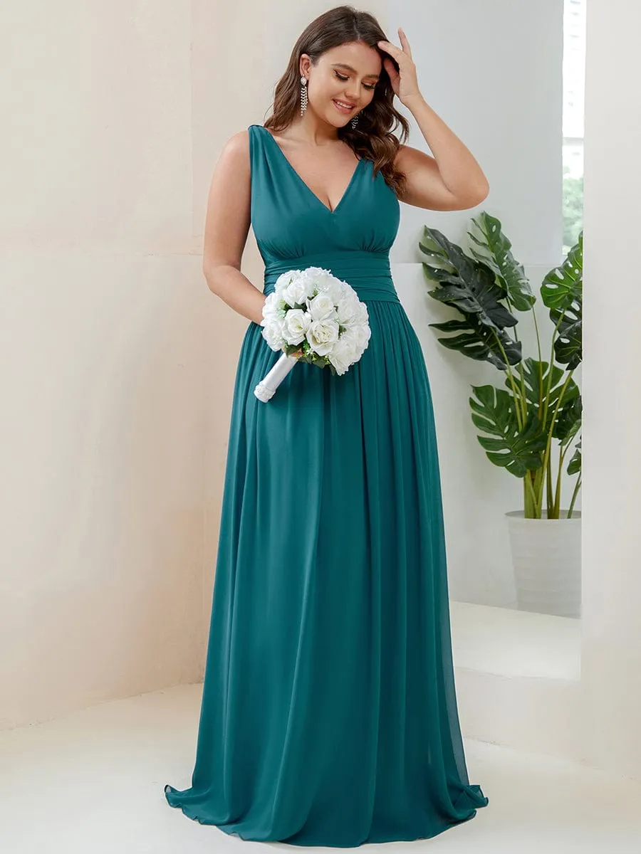 Chiffon Empire Waist Sleeveless Pleated Bridesmaid Dress