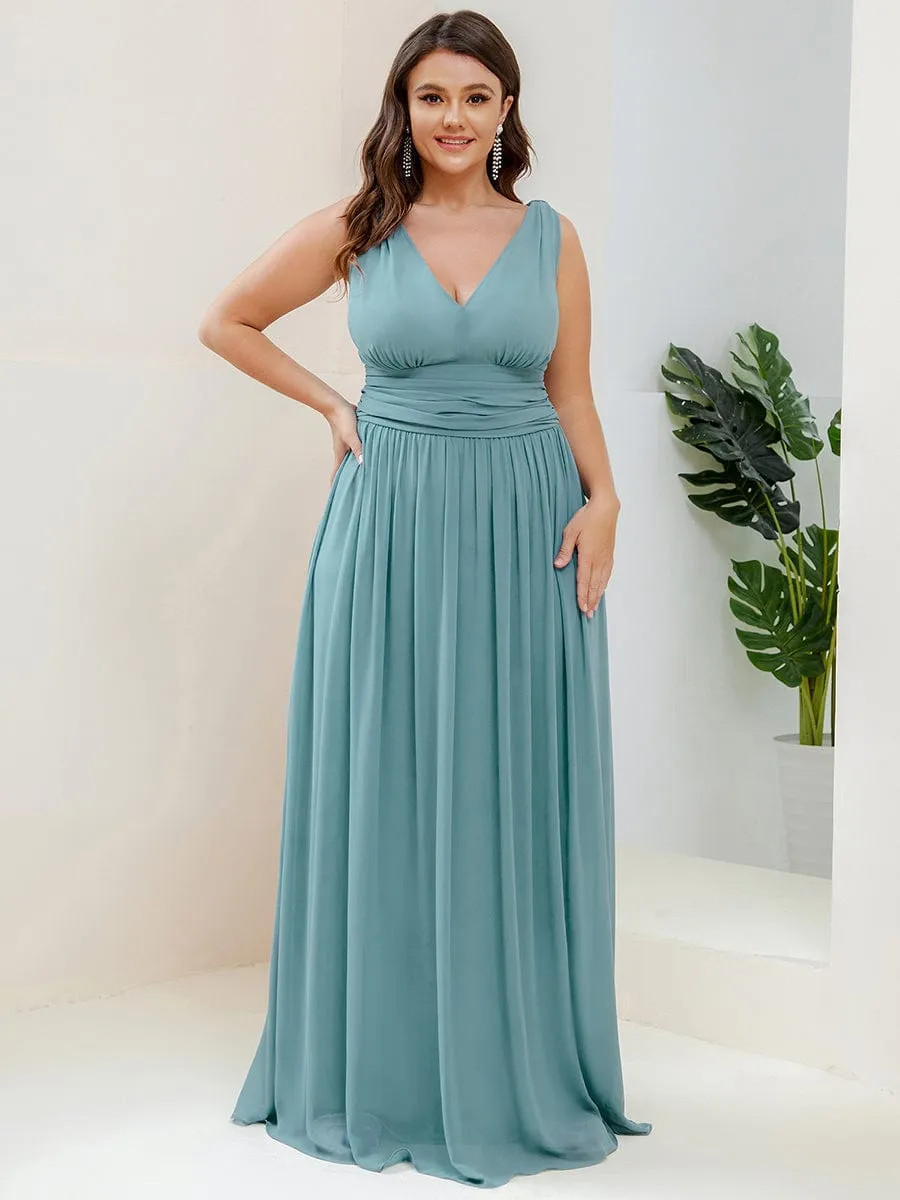 Chiffon Empire Waist Sleeveless Pleated Bridesmaid Dress