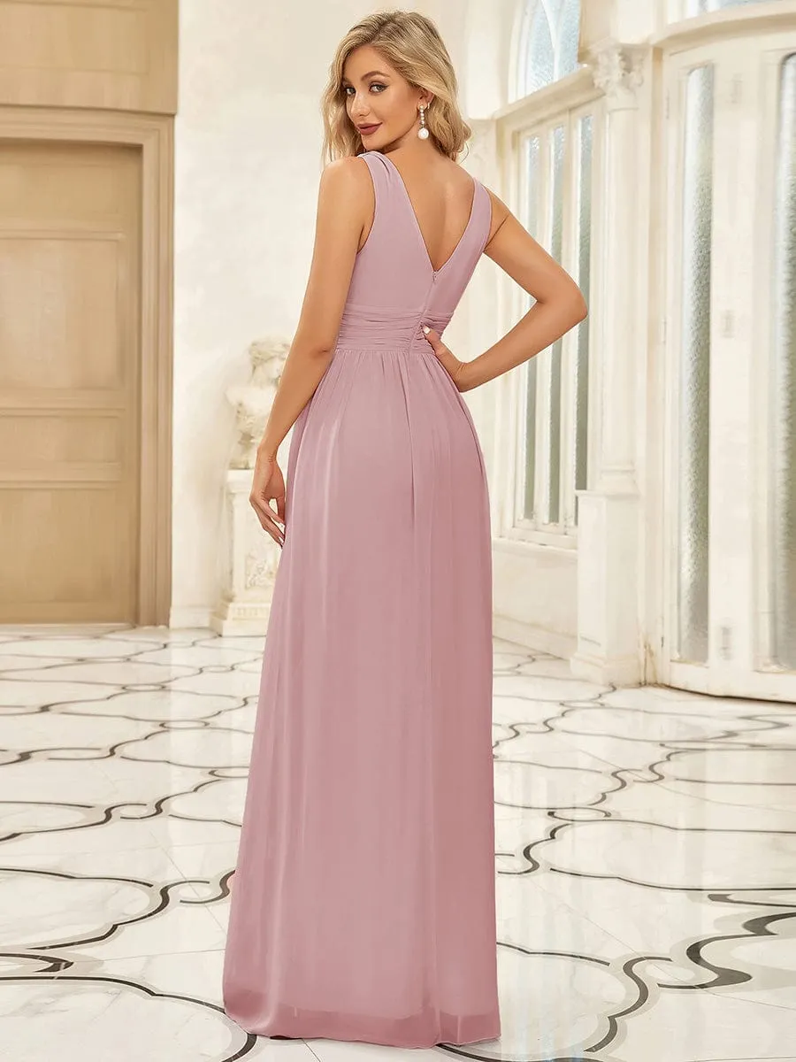 Chiffon Empire Waist Sleeveless Pleated Bridesmaid Dress