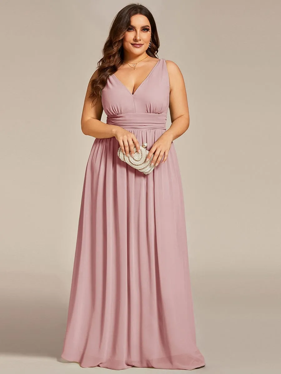 Chiffon Empire Waist Sleeveless Pleated Bridesmaid Dress