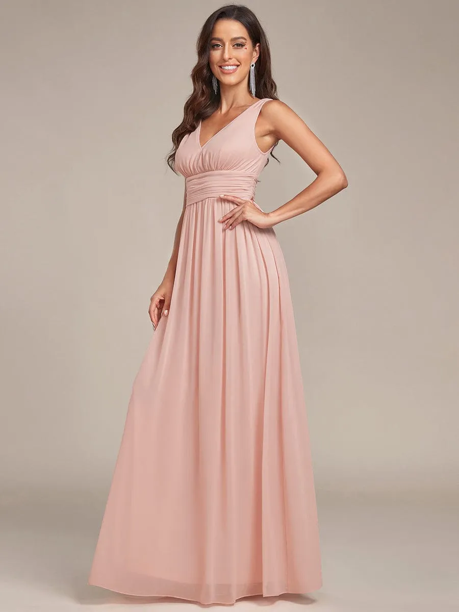 Chiffon Empire Waist Sleeveless Pleated Bridesmaid Dress