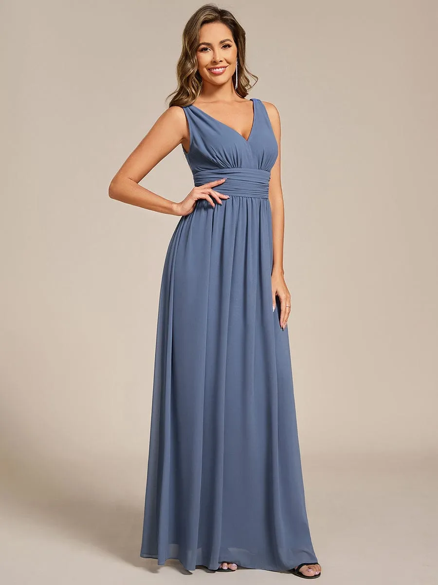 Chiffon Empire Waist Sleeveless Pleated Bridesmaid Dress