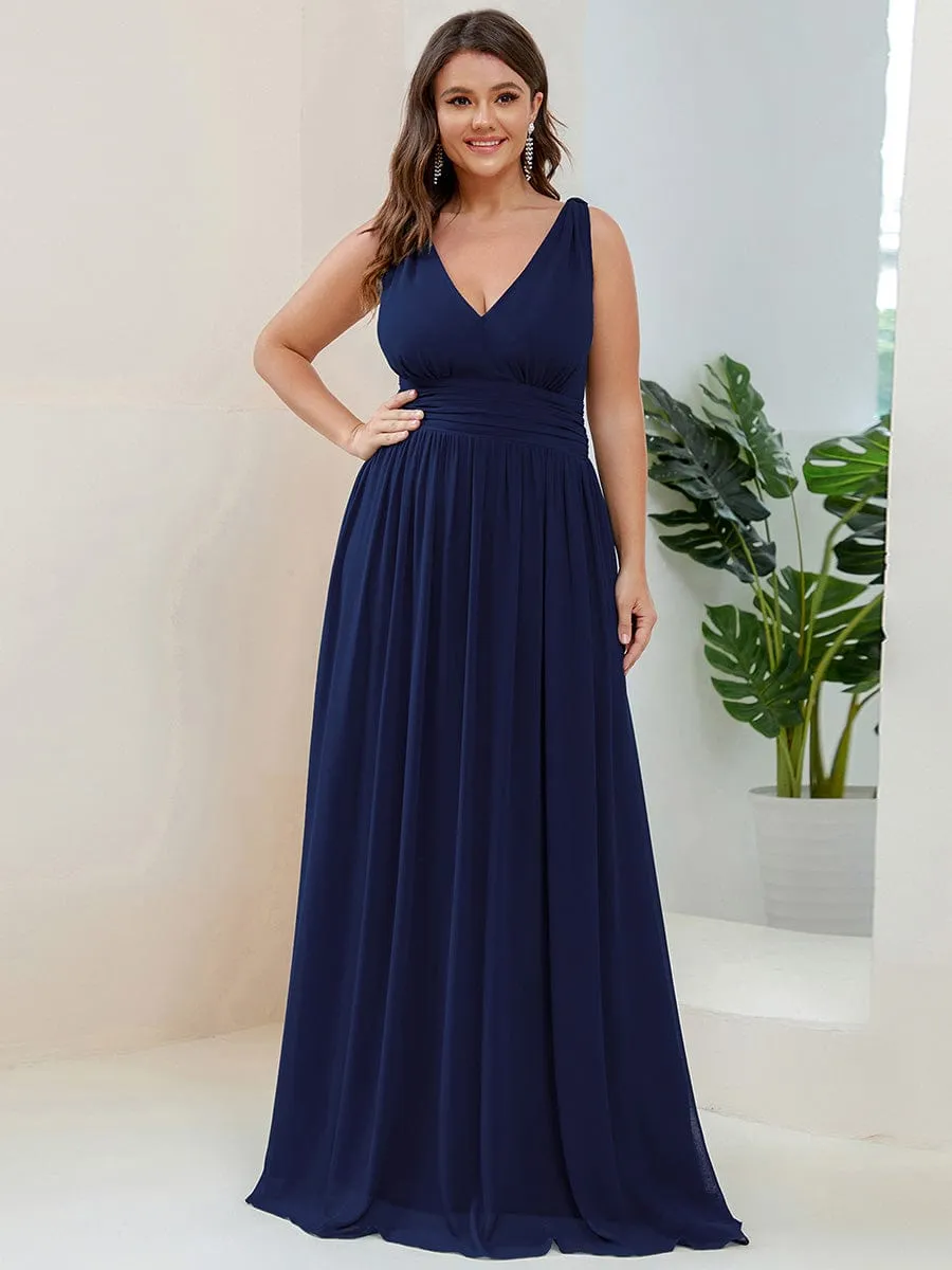 Chiffon Empire Waist Sleeveless Pleated Bridesmaid Dress