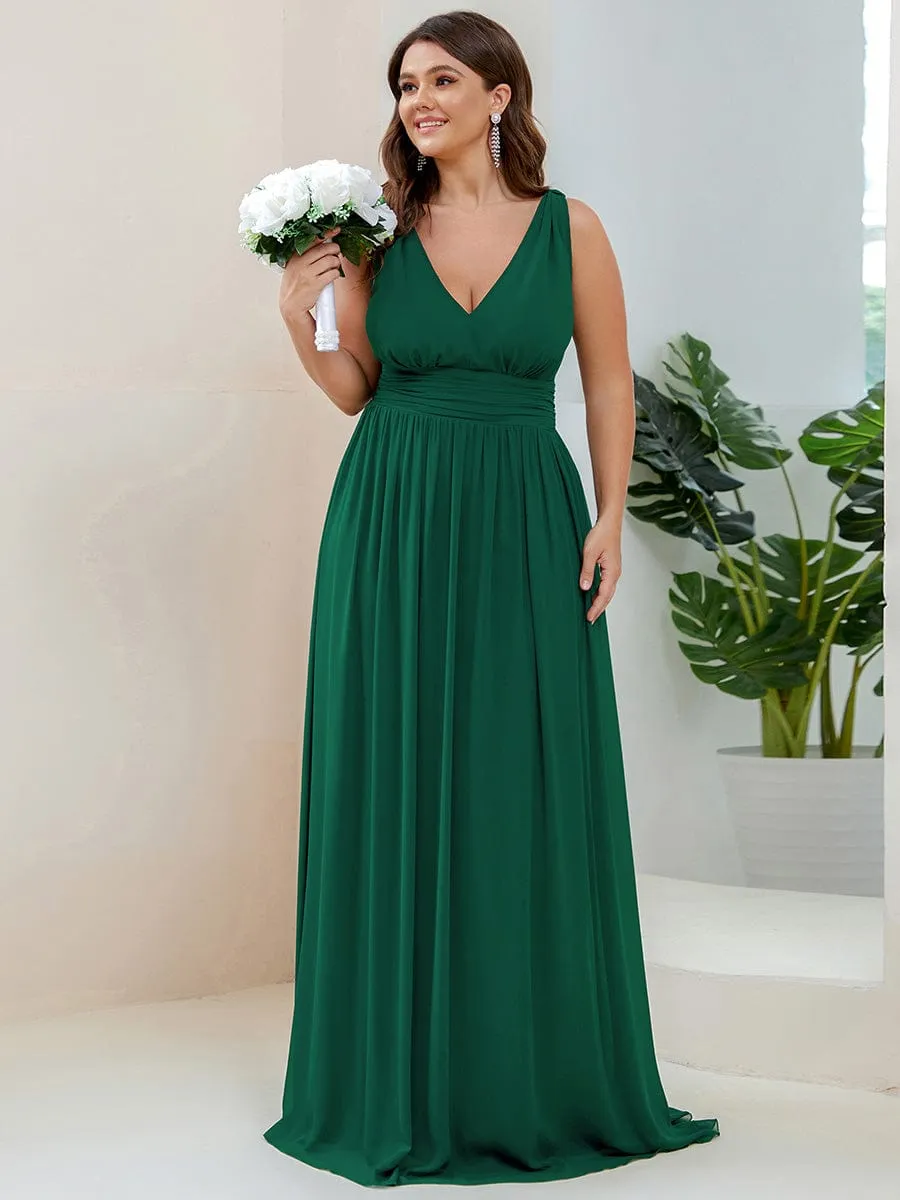 Chiffon Empire Waist Sleeveless Pleated Bridesmaid Dress