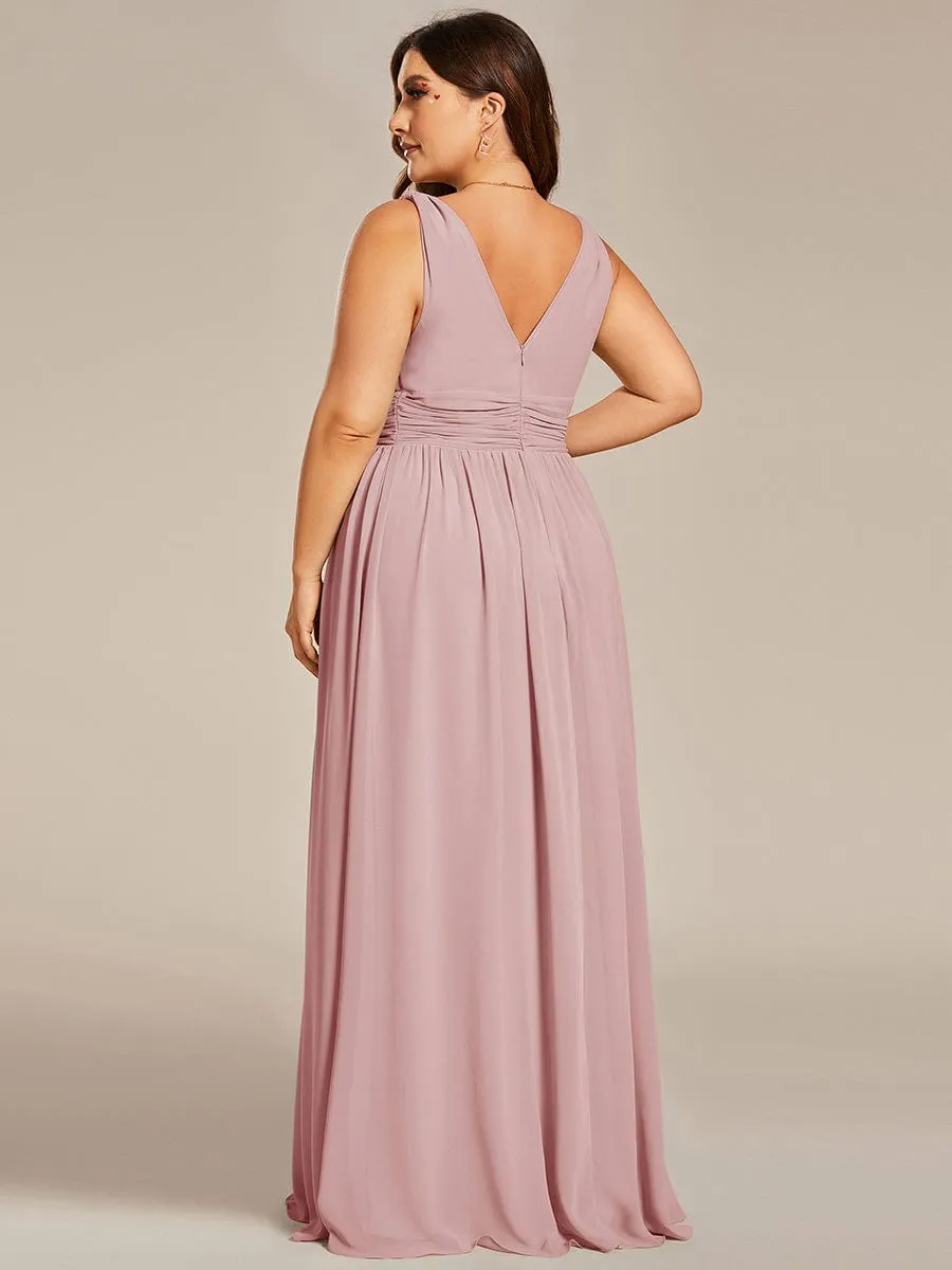 Chiffon Empire Waist Sleeveless Pleated Bridesmaid Dress