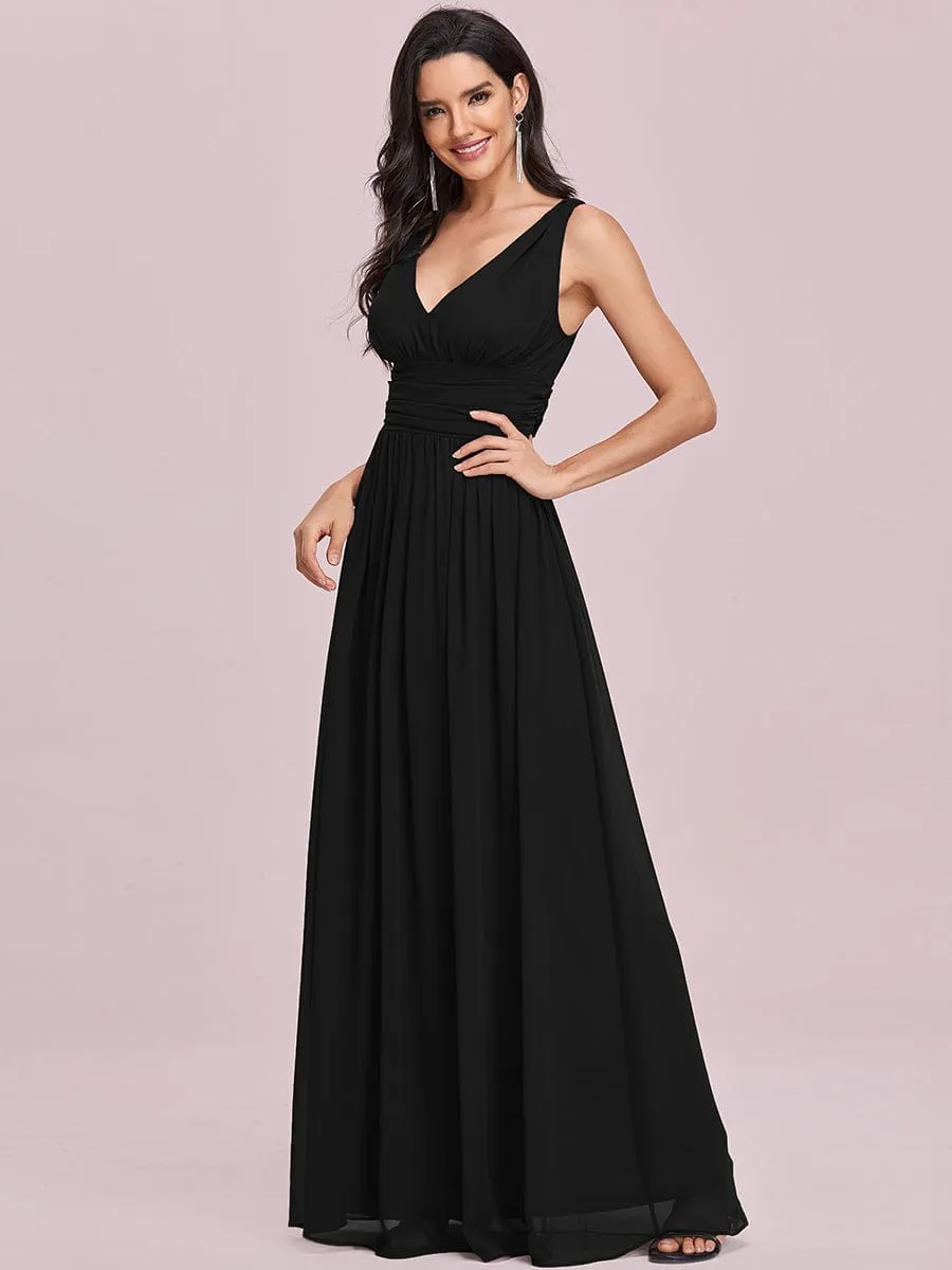 Chiffon Empire Waist Sleeveless Pleated Bridesmaid Dress