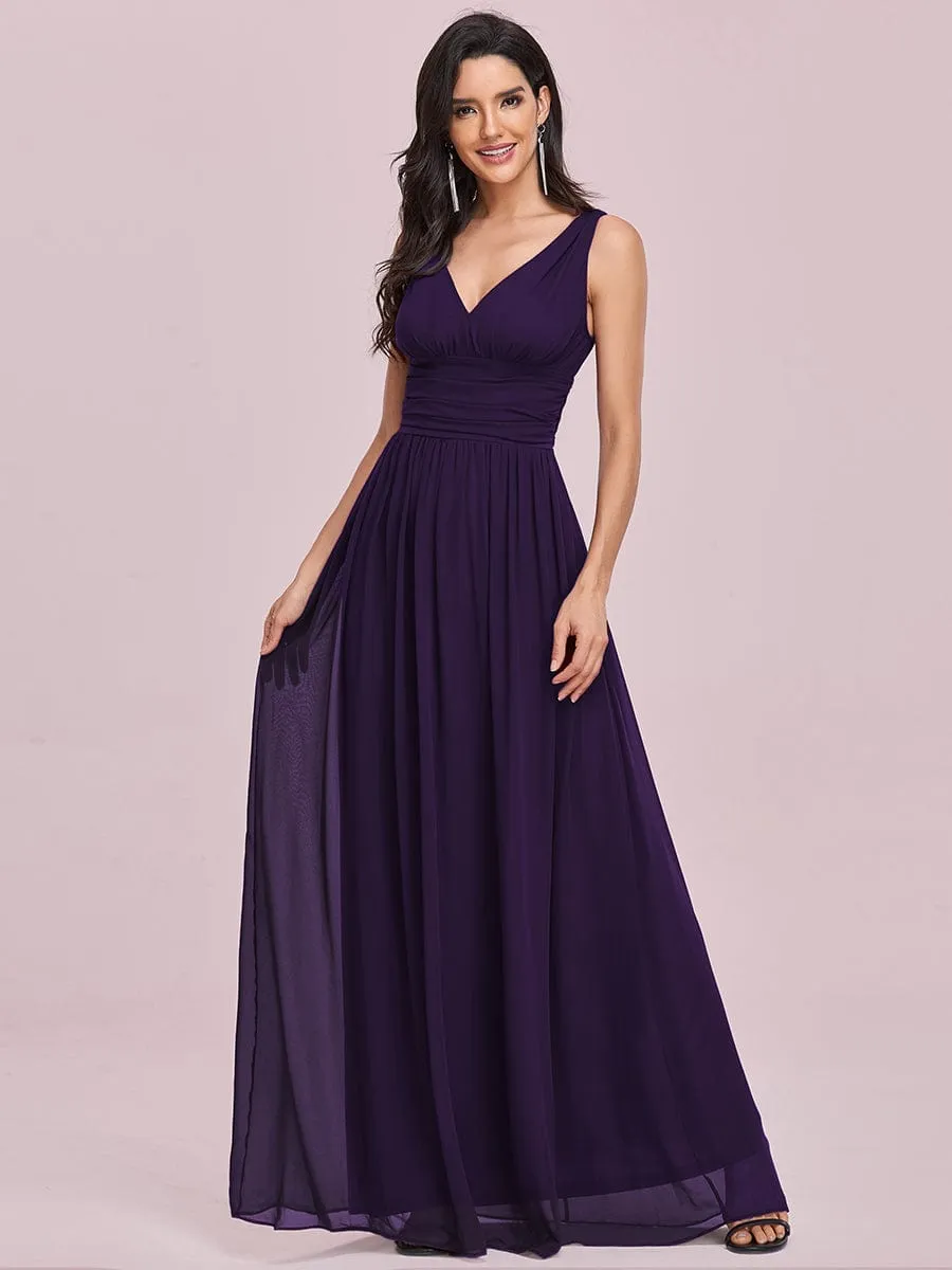 Chiffon Empire Waist Sleeveless Pleated Bridesmaid Dress