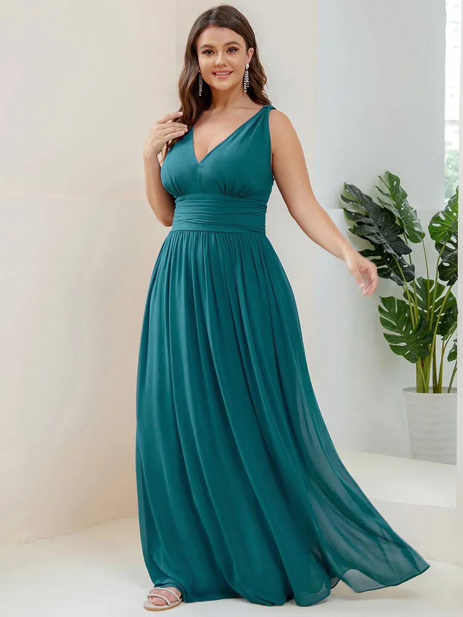 Chiffon Empire Waist Sleeveless Pleated Bridesmaid Dress