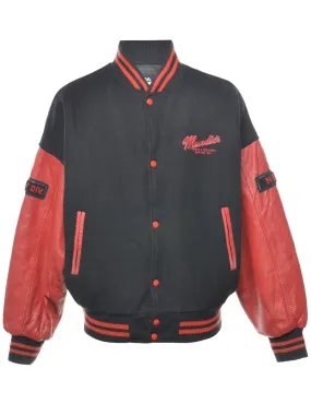 Classic Red & Black Canada Varsity Jacket - L