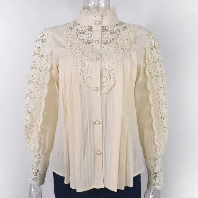 Coraline - Sexy Long-Sleeve Lace Blouse for Women