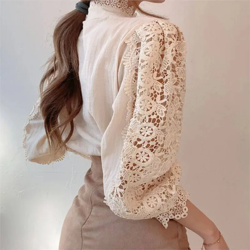 Coraline - Sexy Long-Sleeve Lace Blouse for Women