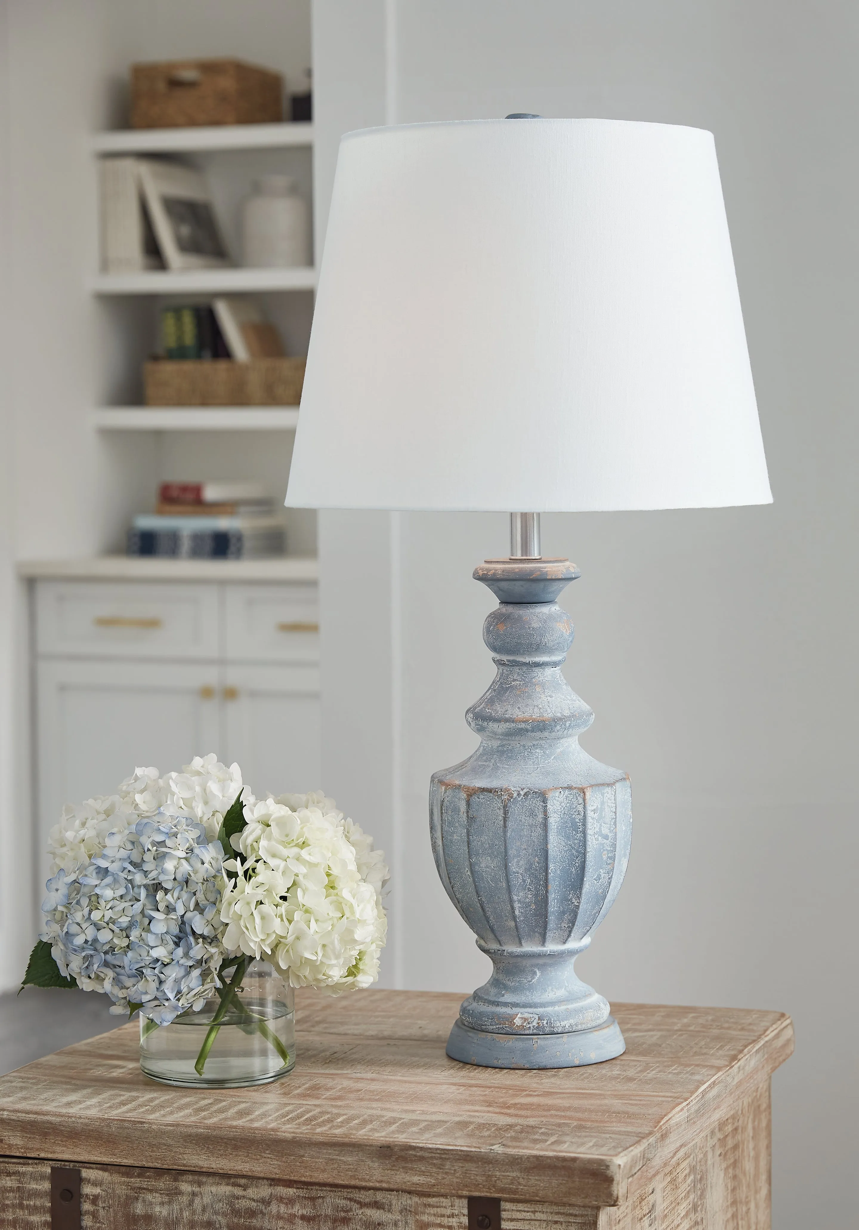 Cylerick 2-Piece Table Lamp Set in Antique Blue