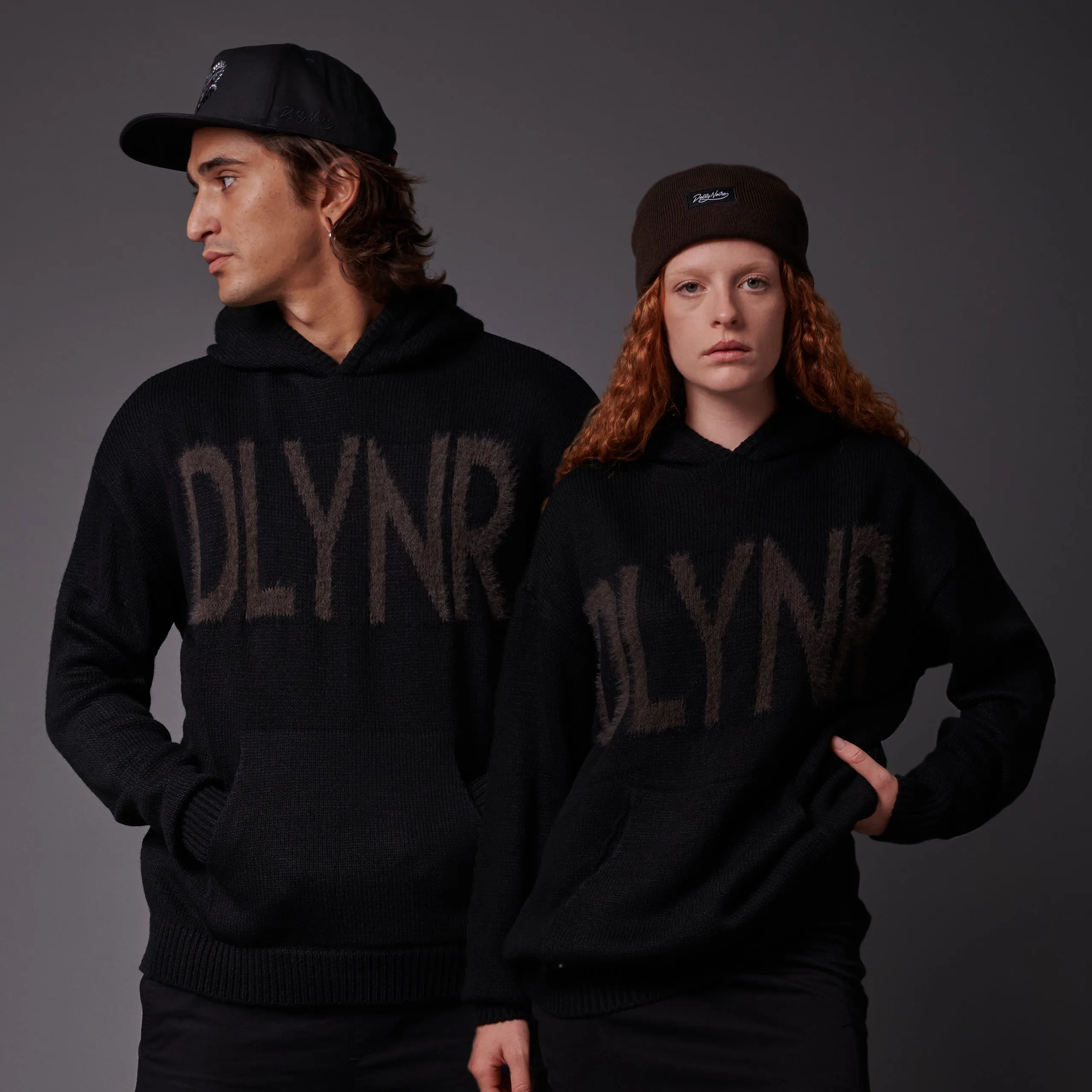 DLYNR Knitted Hoodie Black