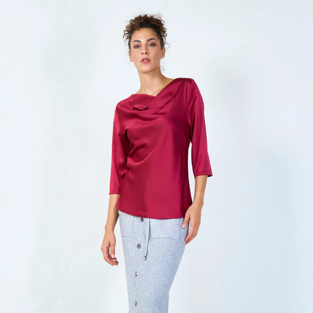 Elegant cowl neck blouse wholesale