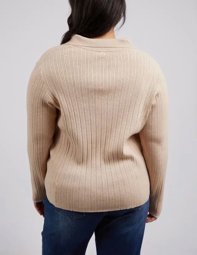 Elm Maple Open Collar Knit