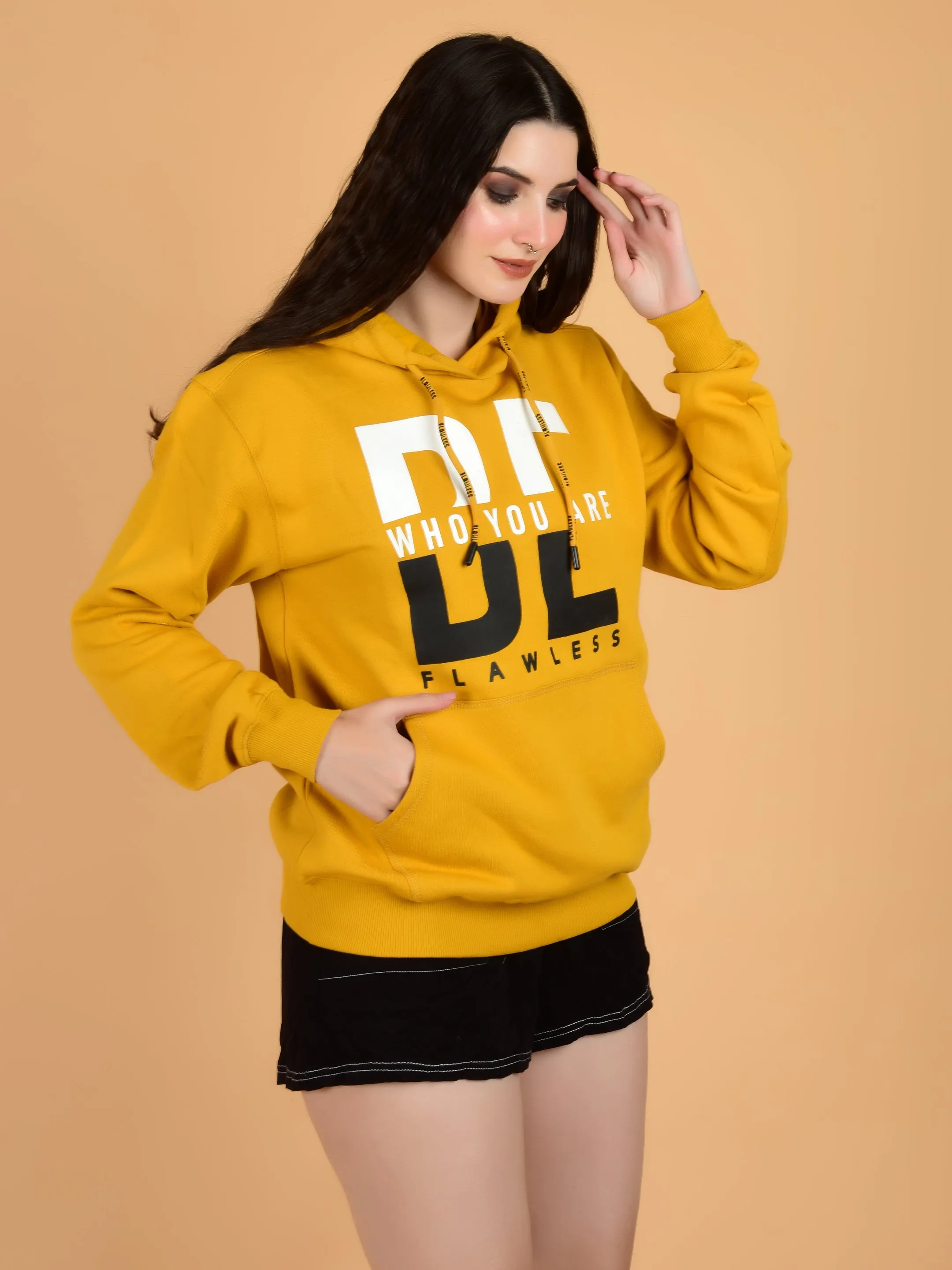 Flawless Trendy Women Yellow Hoodie