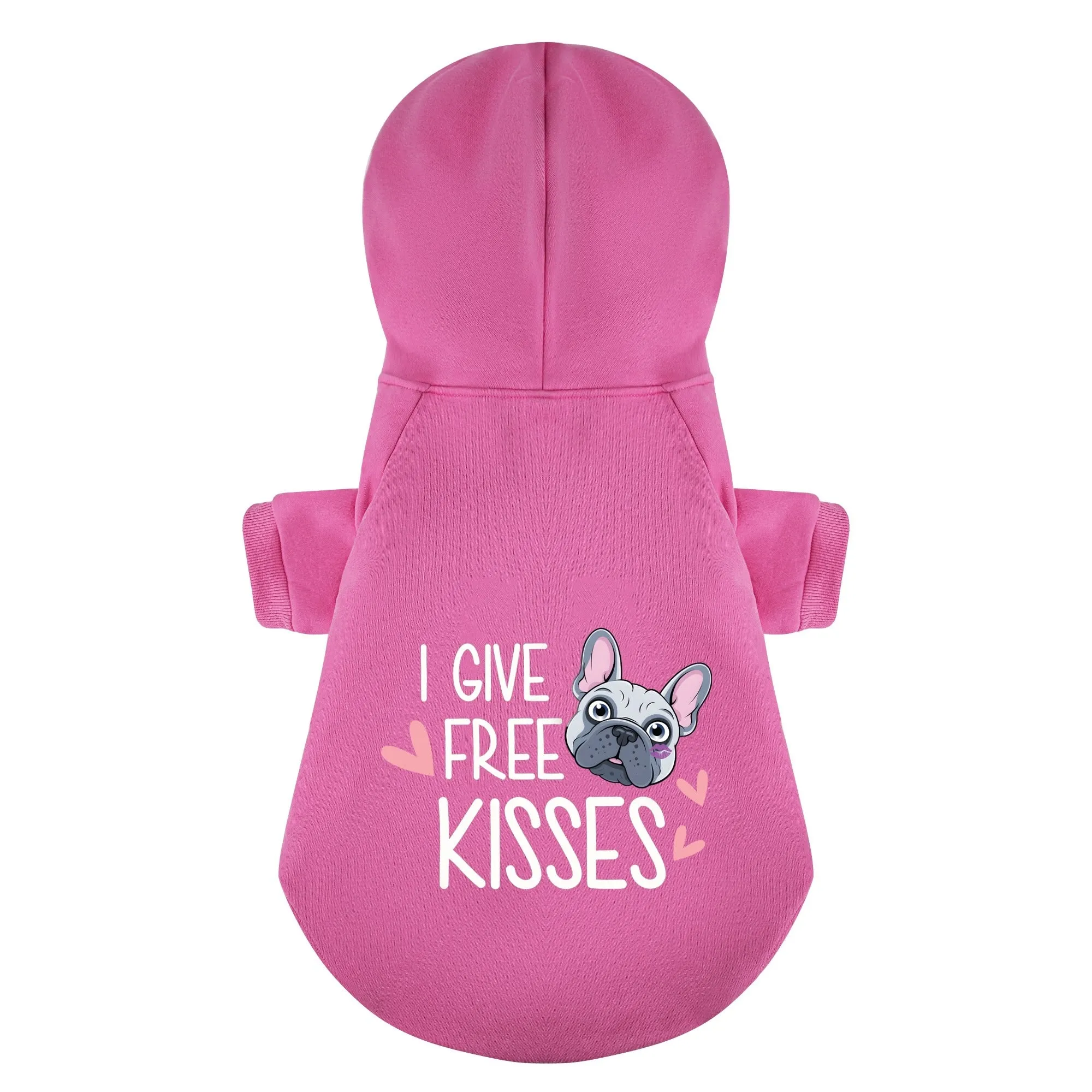 Free Kisses - Personalized French Bulldog Hoodies with Funny Quotes – Stylish, Cozy, and Premium 100% Cotton