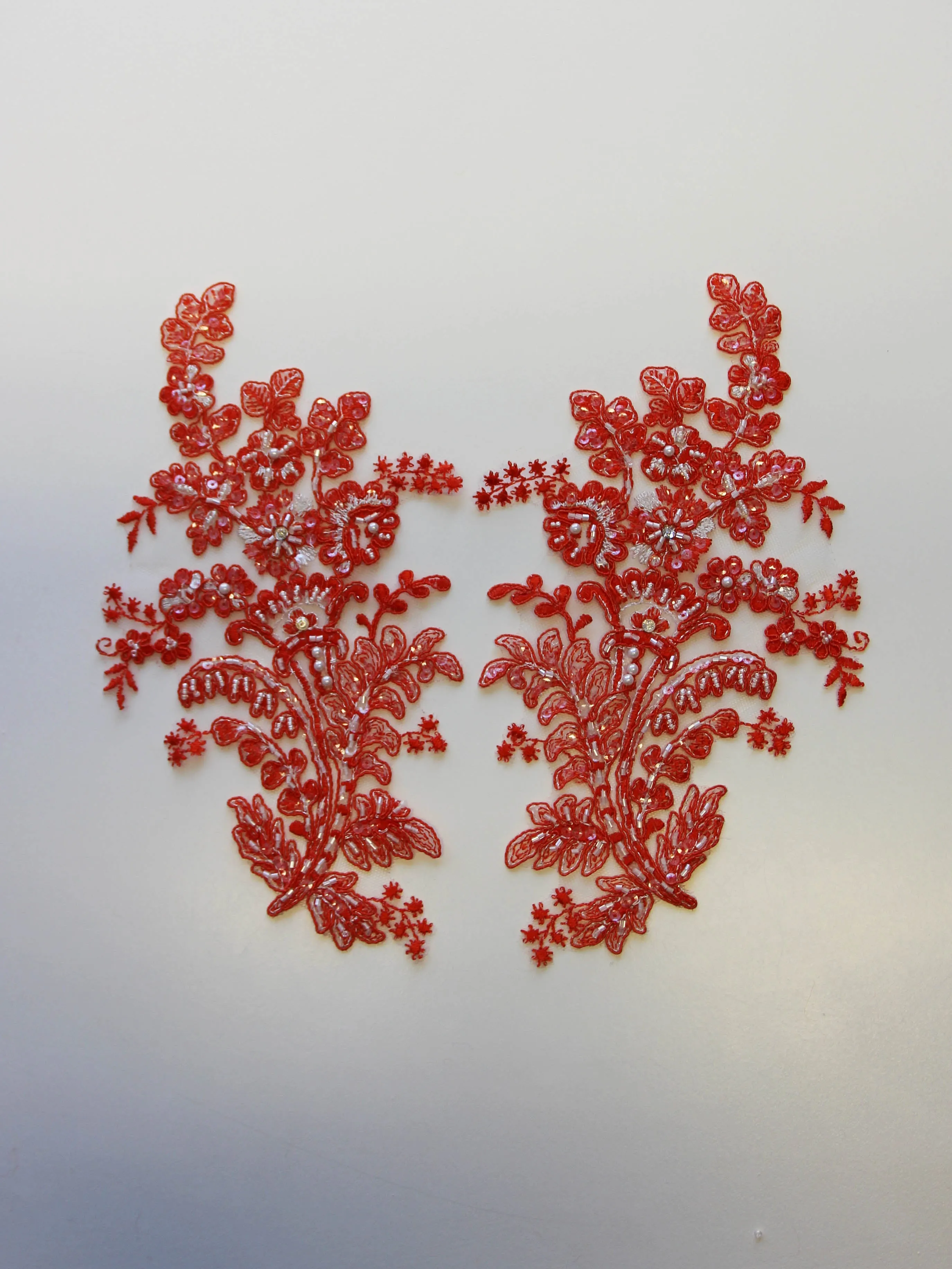 Fresh Orange Corded Lace Appliques - Mona