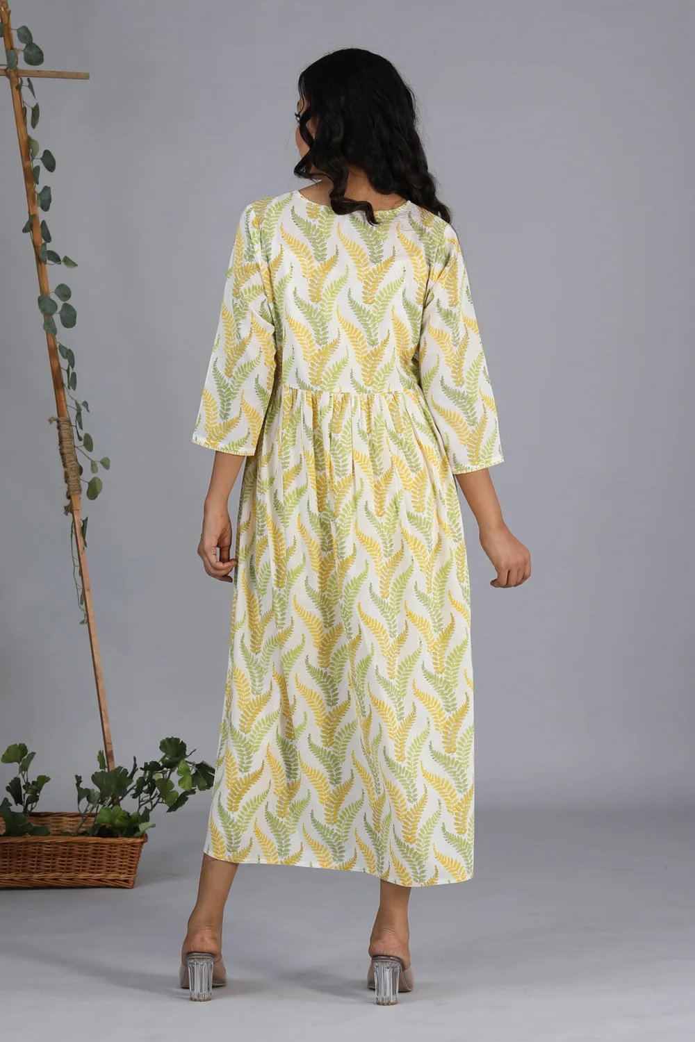 Gathered cotton handblock printed kurti