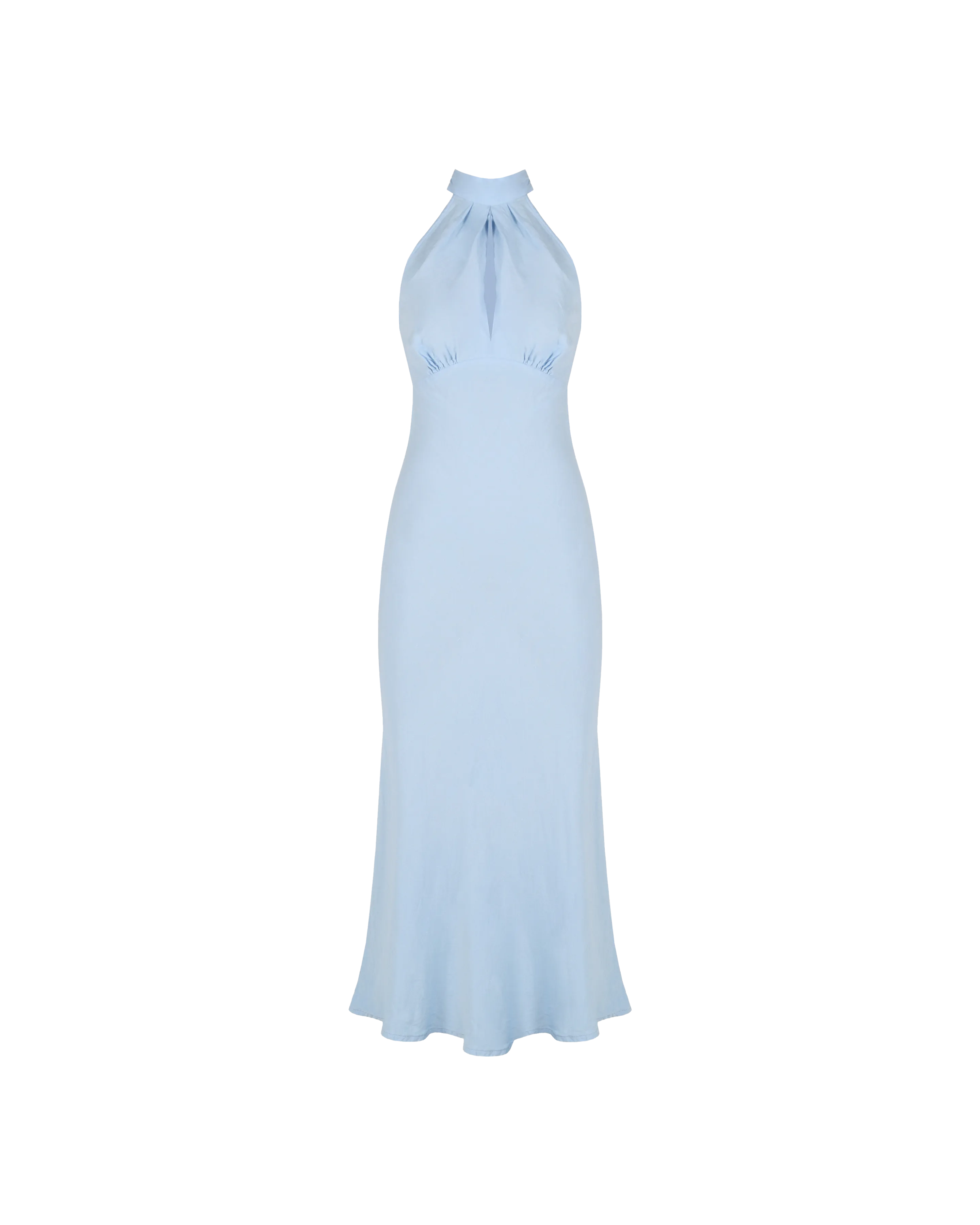 GIGI LINEN HALTER DRESS BABY BLUE