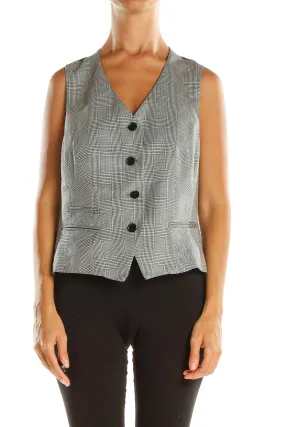 Gray Plaid Classic Vest