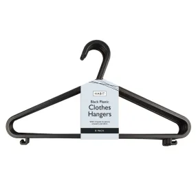 Habit Clothes Hangers Pack of 8 - Black Plastic