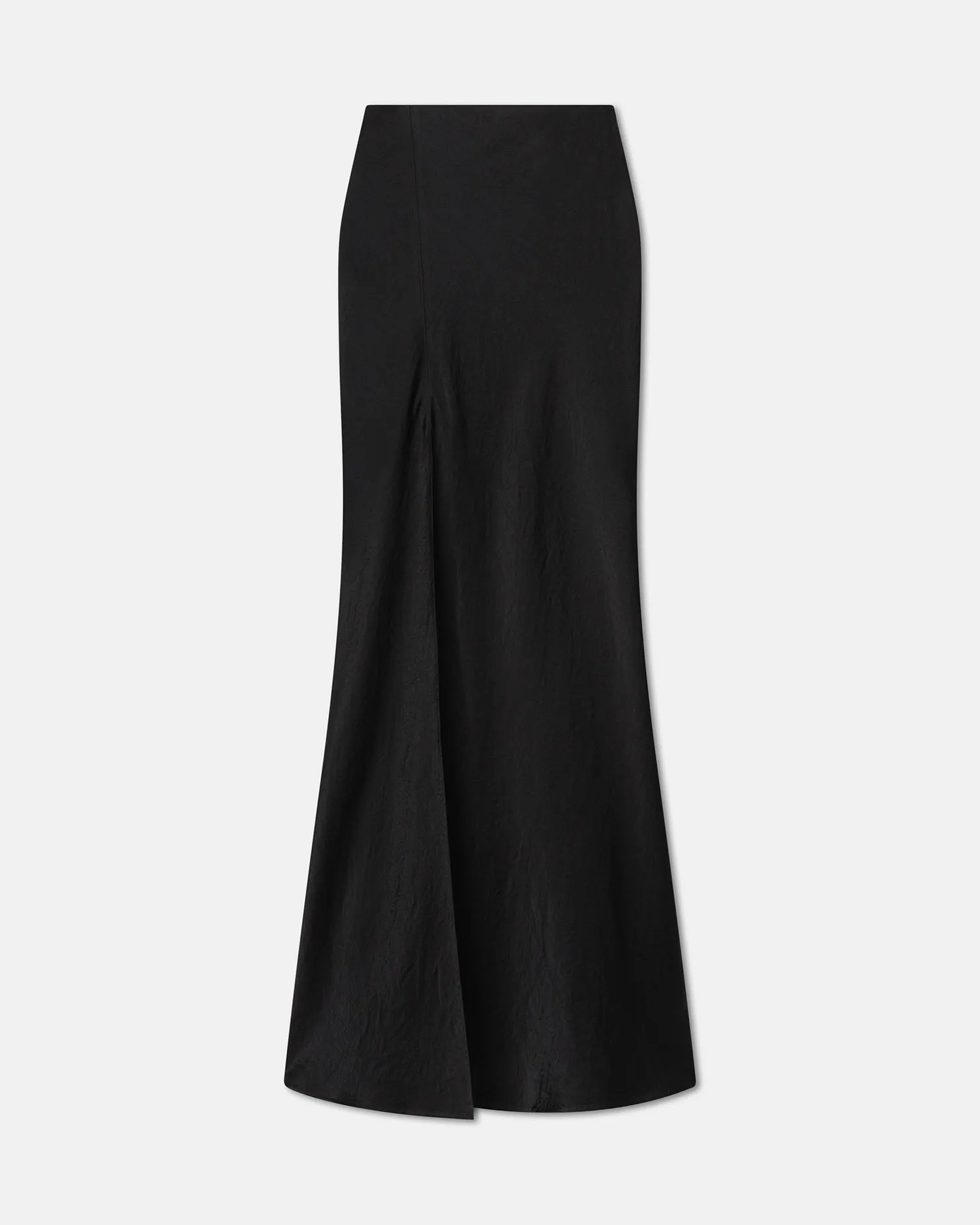 Harlow - Crinkled-Satin Maxi Skirt - Black