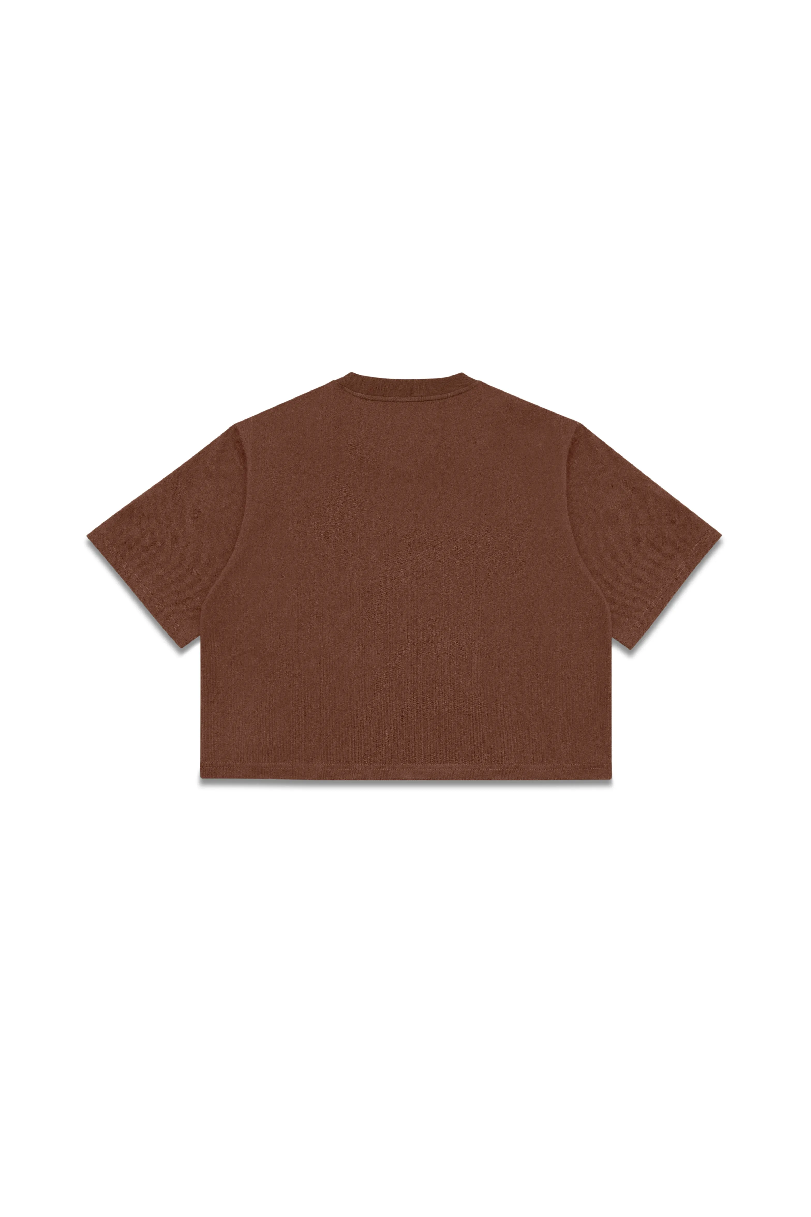 Heavy Weight Cropped Tee - Chocolate