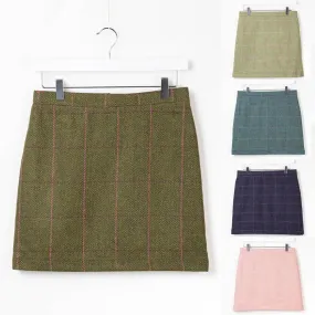 Helmsley Tweed Skirt Dark Green Tweed