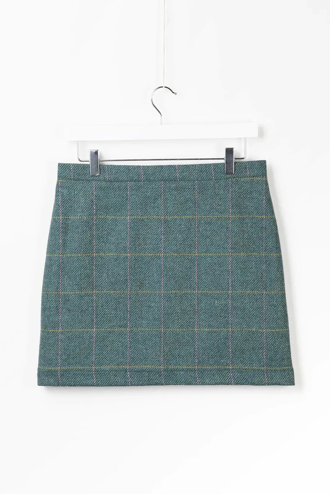 Helmsley Tweed Skirt Dark Green Tweed